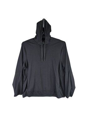 Mens Members Mark Luxe Black Pullover Hoodie Drawstring Rayon Blend Stretch XXL